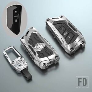 VW 合金リモートキーカバー ゴルフ 8 MK8 ID.3 ID.4 /キュプラ/シュコダ/オクタビア A8/シート/レオン MK4 2020 - Silver Type 1