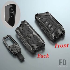 VW 合金リモートキーカバー ゴルフ 8 MK8 ID.3 ID.4 /キュプラ/シュコダ/オクタビア A8/シート/レオン MK4 2020 - Black Type 1