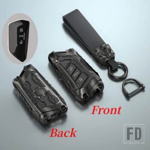 VW 合金リモートキーカバー ゴルフ 8 MK8 ID.3 ID.4 /キュプラ/シュコダ/オクタビア A8/シート/レオン MK4 2020 - Black 1 pc