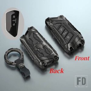 VW 合金リモートキーカバー ゴルフ 8 MK8 ID.3 ID.4 /キュプラ/シュコダ/オクタビア A8/シート/レオン MK4 2020 - Black Type 1 PC