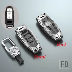 アウディ 合金キーケースカバー A6 A7 A8 E-TRON Q5 Q8 C8 D5 自動車スタイリングシェルホルダーキーホルダーカーアクセサリー - Silver Type 1