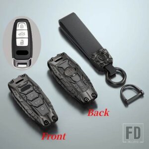 アウディ 合金キーケースカバー A6 A7 A8 E-TRON Q5 Q8 C8 D5 自動車スタイリングシェルホルダーキーホルダーカーアクセサリー - Black