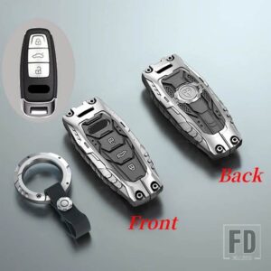 アウディ 合金キーケースカバー A6 A7 A8 E-TRON Q5 Q8 C8 D5 自動車スタイリングシェルホルダーキーホルダーカーアクセサリー - Silver Type