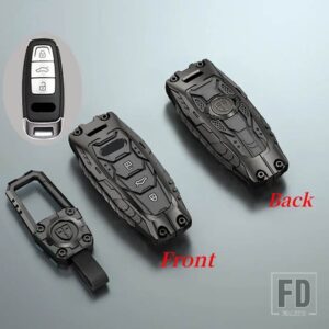 アウディ 合金キーケースカバー A6 A7 A8 E-TRON Q5 Q8 C8 D5 自動車スタイリングシェルホルダーキーホルダーカーアクセサリー - Black Type 1