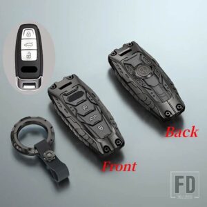 アウディ 合金キーケースカバー A6 A7 A8 E-TRON Q5 Q8 C8 D5 自動車スタイリングシェルホルダーキーホルダーカーアクセサリー - Black Type