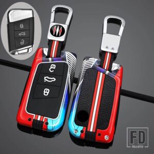 VW ソフト TPU 車リモートキーケースカバープロテクターシェル MAGOTAN パサート B8 シュコダ SUPERB KODIAQ A7 ティグアン MK2 - 3 Btns Silver Red