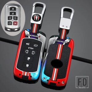 トヨタ 6 ボタン合金キー FOB ケースカバーシェル シエナ SE タコム 2015-20 カーアクセサリー - Silver Red 1 PC