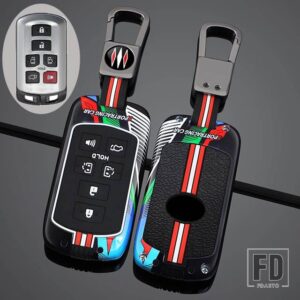 トヨタ 6 ボタン合金キー FOB ケースカバーシェル シエナ SE タコム 2015-20 カーアクセサリー - Grey Black 1 PC
