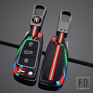 アウディ 合金キーカバーケースシェルバッグ A3 A4 A5 A6L C6 8L 8P B6 B7 B8 C6 RS3 Q3 Q7 TT 8L 8V S3 プロテクターアクセサリー - Grey Black 1 PC