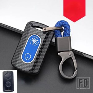 カーボン ABS ケースホルダーヤマハモーター AEROX 155 NVX155 NVX MVX 55 QBIX JAUNS 2ボタンキーポーチ - carbon blue