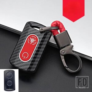 カーボン ABS ケースホルダーヤマハモーター AEROX 155 NVX155 NVX MVX 55 QBIX JAUNS 2ボタンキーポーチ - Carbon Red