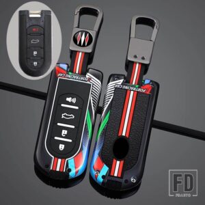 トヨタ ダイハツ 合金 + シリコーンキーケースカバーホルダー ラッシュパッソピクシスジョイエポック タント LA600S MOOVECANVAS LA800S ブーン - 4 Btns Grey Black D