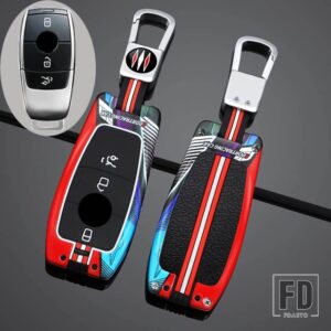 メルセデスベンツ 合金車リモートキーケースカバーシェル A C E S G クラス GLC CLE CLA W177 W205 W213 W222 X167 アクセサリー - 3 Btns Silver Red