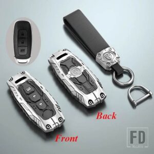日産 ファッションメタル + シリコンキーケースホルダーカバー エクストレイル T33 キックキャシュカイ J12 ジュークティアナアルティマアリヤ - 3 Btns Silver(Trunk)