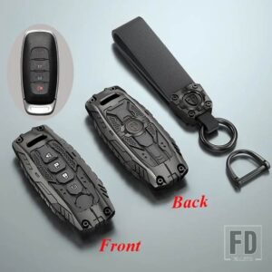日産 ファッションメタル + シリコンキーケースホルダーカバー エクストレイル T33 キックキャシュカイ J12 ジュークティアナアルティマアリヤ - 4 Btns Black(Horn)