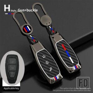 フォード 合金 + シリカゲルフルカバーキーケースフォーカス 3 4 ST モンデオ MK3 MK4 フィエスタフュージョンクーガ 2013 2014 2015 2017 - Grey 1 PC