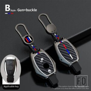 メルセデスベンツ 合金キーケースカバープロテクターシェル A B C Eクラス GLS GLA GLK GLC CLS CLA AMG W204 W205 W212 W463 W176用 - 2 Buttons