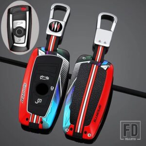 BMW 合金キーケースカバーキーバッグ F20 F30 G20 F31 F34 F10 G30 F11 X3 F25 X4 I3 M3 M4 1 3 5シリーズアクセサリースタイリング - 3 Btns Silver Red