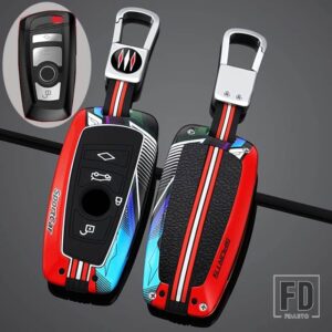 BMW 合金キーケースカバーキーバッグ F20 F30 G20 F31 F34 F10 G30 F11 X3 F25 X4 I3 M3 M4 1 3 5シリーズアクセサリースタイリング - 4 Btns Silver Red