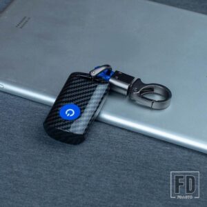 カーボン ABS キーカバーケースヤマハ X-MAX 250 125 309 300 400 2020 2021 AEROX NVX155 QBIX JAUNS キーケース自動 - carbon blue