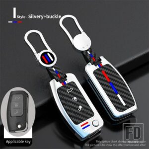 フォード 合金車フリップ折りたたみキーケースカバーフォーカス 2 3 ECOSPORT C-MAX S-MAX KA - Silver 1 PC