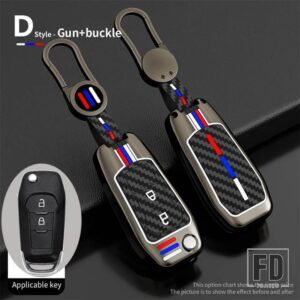 フォード 合金シェル FOB ホルダーキーケースカバーフィーゴ 2017 モンデオ 5 ECOSPORT フィエスタエベレストレンジャーフュージョンクーガエス - 2 Buttons 1 PC