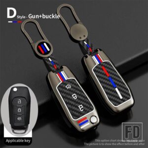 フォード 合金シェル FOB ホルダーキーケースカバーフィーゴ 2017 モンデオ 5 ECOSPORT フィエスタエベレストレンジャーフュージョンクーガエス - 3 Buttons 1 PC