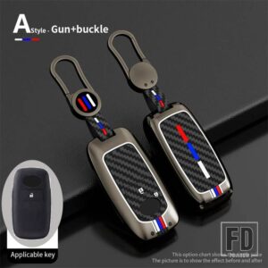 トヨタ ダイハツ 合金 + シリコーンキーカバー ロッキー用 RAIZE ヤリスキーホルダーリモコンケースカーアクセサリー - 2 Buttons