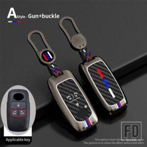 トヨタ ダイハツ 合金 + シリコーンキーカバー ロッキー用 RAIZE ヤリスキーホルダーリモコンケースカーアクセサリー - 4A Buttons