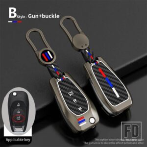 シボレー クルーズアベオ 2014-20 車フリップ 3ボタンキーケースカバーバッグシェルホルダー - 3 Buttons (Trunk)