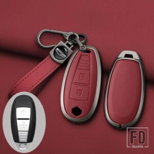 スズキ 2 3ボタン合金リモートキーシェルカバーケース VITARA スイフトイグニスキザシ SX4 バレーノ ERTIGA 2016-19 - 2 Btns Red 1 PC
