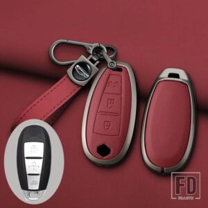 スズキ 2 3ボタン合金リモートキーシェルカバーケース VITARA スイフトイグニスキザシ SX4 バレーノ ERTIGA 2016-19 - 3 Btns Red 1 PC