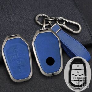 5ボタン合金リモートキーケースカバーシェル双竜レクストン Y400 Y450 G4 2021 2022 キーレスプロテクターホルダー FOB - Blue