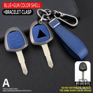 三菱 合金キーケースカバー ランサー EX ASX アウトランダーギャランパジェロ 3ボタンリモートキーアクセサリー - blue 1 pc