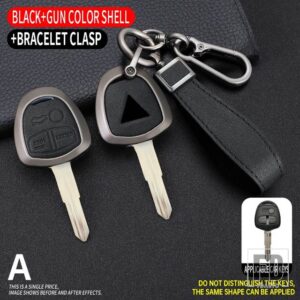 三菱 合金キーケースカバー ランサー EX ASX アウトランダーギャランパジェロ 3ボタンリモートキーアクセサリー - Black 1 pc