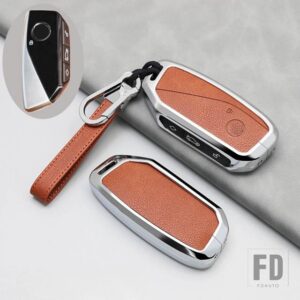 BMW 合金キーケースカバーシェル FOB I7 X7 G07 LCI IX I20 X1 U11 7シリーズ G70 G09 XM U06 G81 M3 2023 プロテクターキーレス - Silver Brown 1 PC