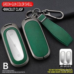合金キーケースキーホルダー LEADING IDEAL LIXIANG L9 L8 L7 ONE MAX スマートカーキーレスリモートエントリー FOB カバー自動車アクセサリー - Green 1 PC