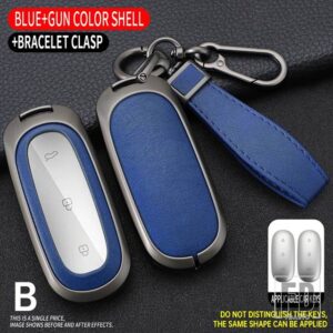 合金キーケースキーホルダー LEADING IDEAL LIXIANG L9 L8 L7 ONE MAX スマートカーキーレスリモートエントリー FOB カバー自動車アクセサリー - blue 1 pc