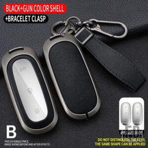 合金キーケースキーホルダー LEADING IDEAL LIXIANG L9 L8 L7 ONE MAX スマートカーキーレスリモートエントリー FOB カバー自動車アクセサリー - Black 1 pc