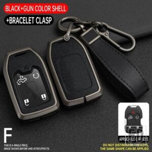 シボレー 合金 + TPU キーケースカバー FOB シェルタホシルバラードサバーバンタホ GMC シエラアカディアモールドユーコン - Grey Black 1 PC