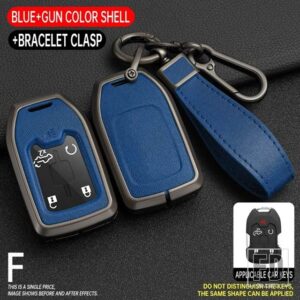 シボレー 合金 + TPU キーケースカバー FOB シェルタホシルバラードサバーバンタホ GMC シエラアカディアモールドユーコン - Grey Blue 1 PC