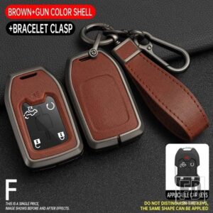 シボレー 合金 + TPU キーケースカバー FOB シェルタホシルバラードサバーバンタホ GMC シエラアカディアモールドユーコン - Grey Brown 1 PC