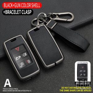 ジャガー レンジローバー ランドローバー 合金リモートキーケースカバーシェル EVOQUE ディスカバリースポーツ VELAR XE XF E-ペース F-ペース - Black 1 pc