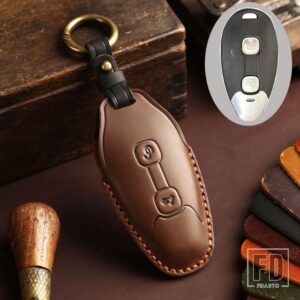 オートバイ キーケースリモートカバーシェルキーホルダーホルダー FOB ベスパ GTV300 GTV GTS300 GT S300 2024 アクセサリー - Brown