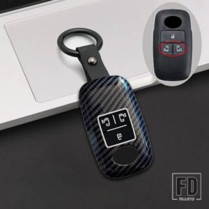 トヨタ ダイハツ カーボン ABS リモートキー FOB カバーケースシェルホルダープロテクター ヤリス ATIV RAIZE VELOZ AVANZA RUSH PERODUA - 4 Btns Black(Door)