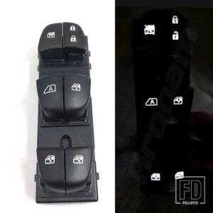 スターター電動パワーウィンドウスイッチ白色光ルノー KADJAR 2015-18 7 LED ライトがオンに - Main X1