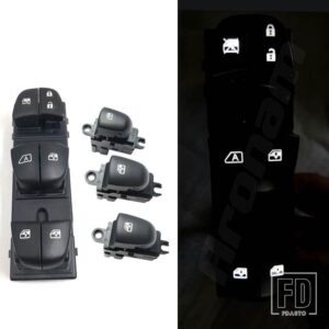 スターター電動パワーウィンドウスイッチ白色光ルノー KADJAR 2015-18 7 LED ライトがオンに - 1 set 3