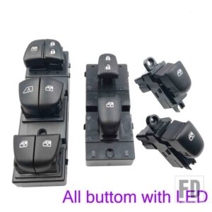 スターター電動パワーウィンドウスイッチ白色光ルノー KADJAR 2015-18 7 LED ライトがオンに - 1 set