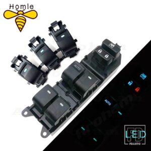 トヨタ 点灯 LED パワーシングルウィンドウスイッチセット RAV4 RAV 4 カムリカローラヤリスクルーザー VIOS 左駆動バックライト - 2006-2017 Camry