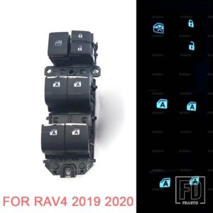 トヨタ LED 点灯パワーウィンドウスイッチ RAV4 RAV 4 カローラレビンワイルドランダー 2019 2020 バックライト左ハンドル用アップグレード - rav4-WITH-A